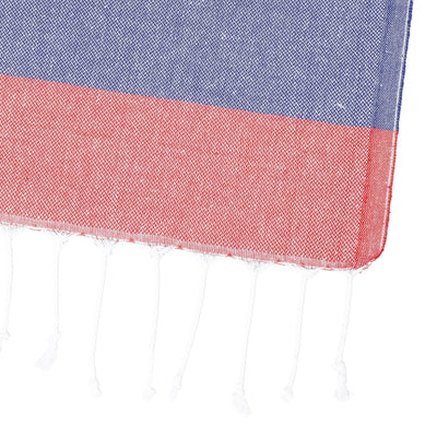 %100 ORIGINAL TURKISH COTTON TOWELS - RED NAVY STRIPES