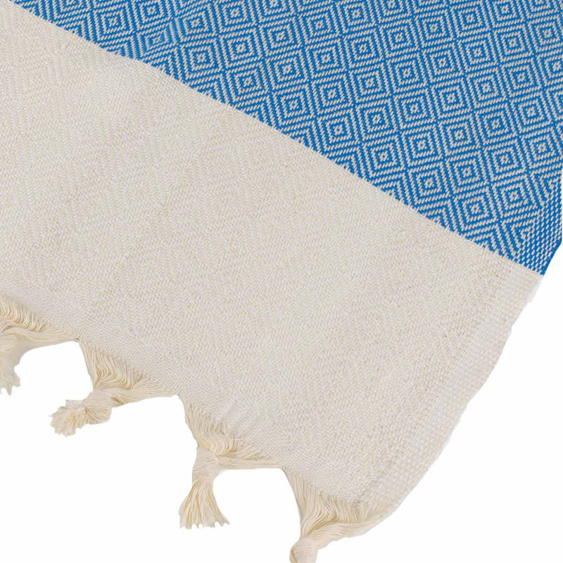 %100 Original Turkish Cotton Towels - PALE BLUE DIAMOND