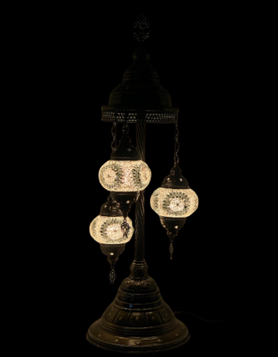 TURKISH FLOOR LAMP 3 GLASSES