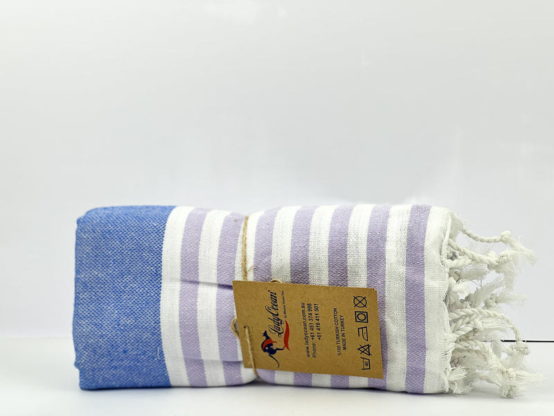Purple Blue Stripes - %100 ORIGINAL TURKISH COTTON TOWELS