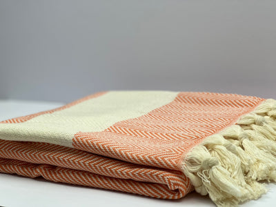 %100 Original Turkish Cotton Towels - Shark Orange