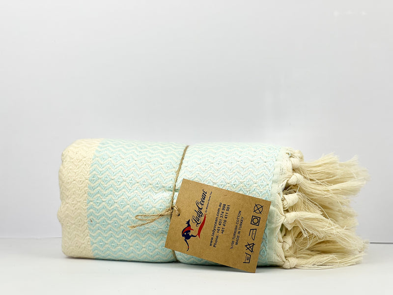 New Turquoise Fish Eye - %100 Original Turkish Cotton Towels