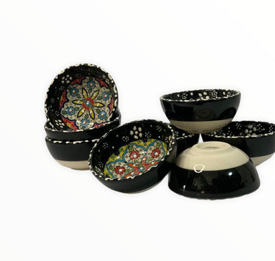 Handmade & Hand-painted Turkish Ceramic Bowls Collection "8CM"