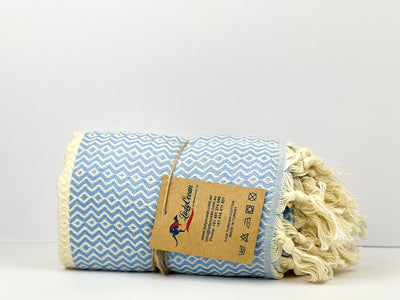 New Baby Blue Fish Eye - %100 Original Turkish Cotton Towels