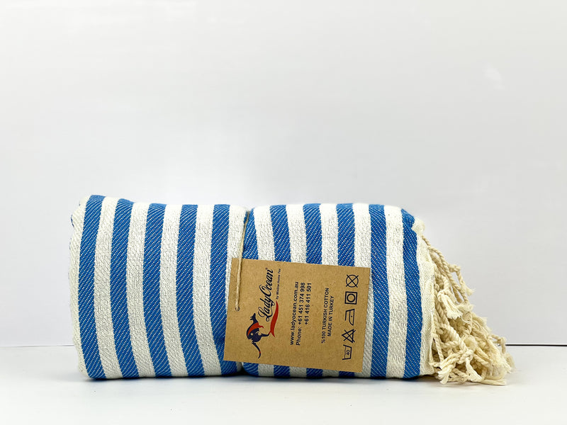 Blue Stripes - %100 Original Turkish Cotton Towels