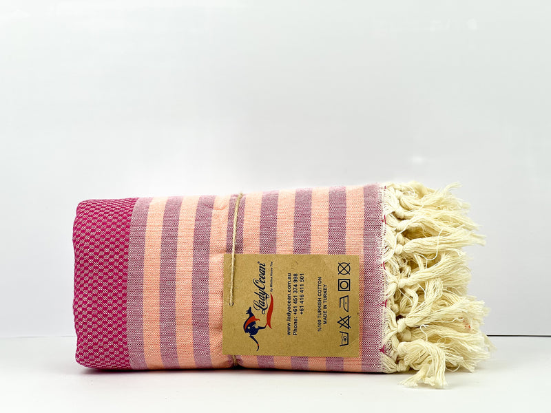 Pink Orange - %100 ORIGINAL TURKISH COTTON TOWELS