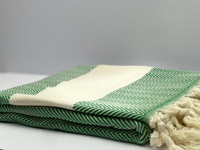 Green Shark Zigzag - %100 Original Turkish Cotton Towels