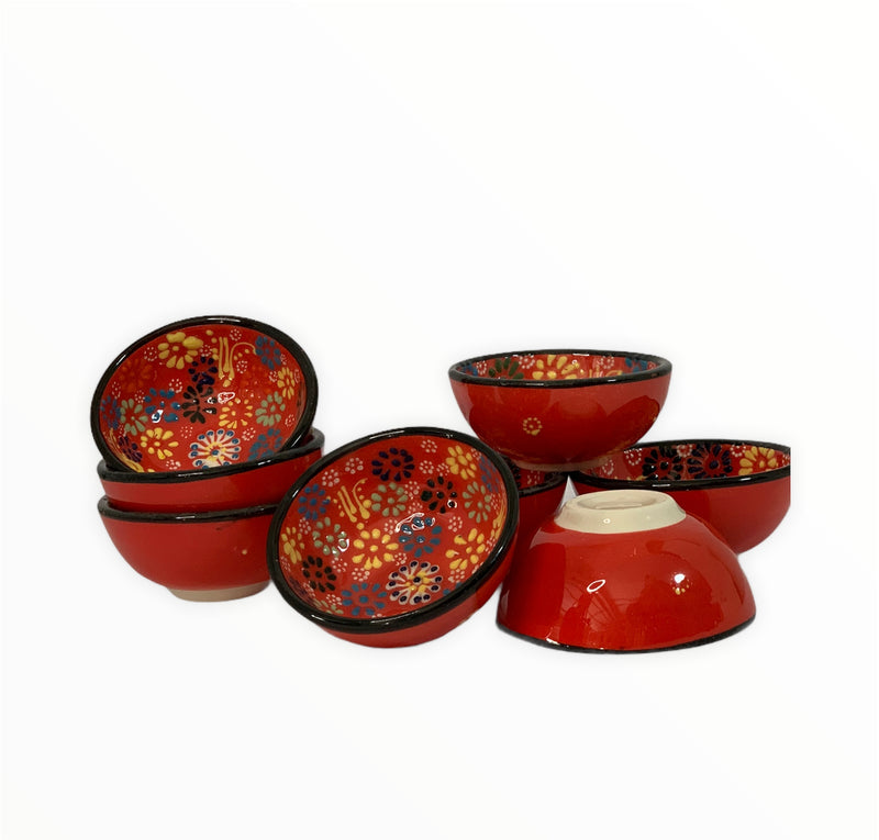 Handmade & Hand-painted Turkish Ceramic Bowls Collection "8CM"