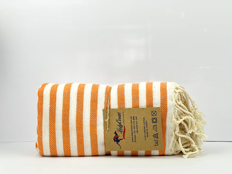 Orange Stripes - %100 Original Turkish Cotton Towels