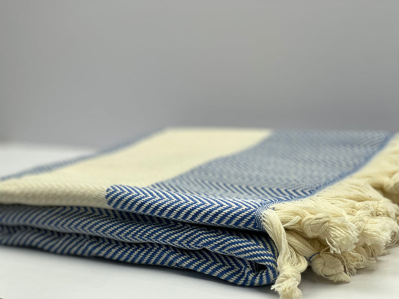Blue Shark Zigzag - %100 Original Turkish Cotton Towels
