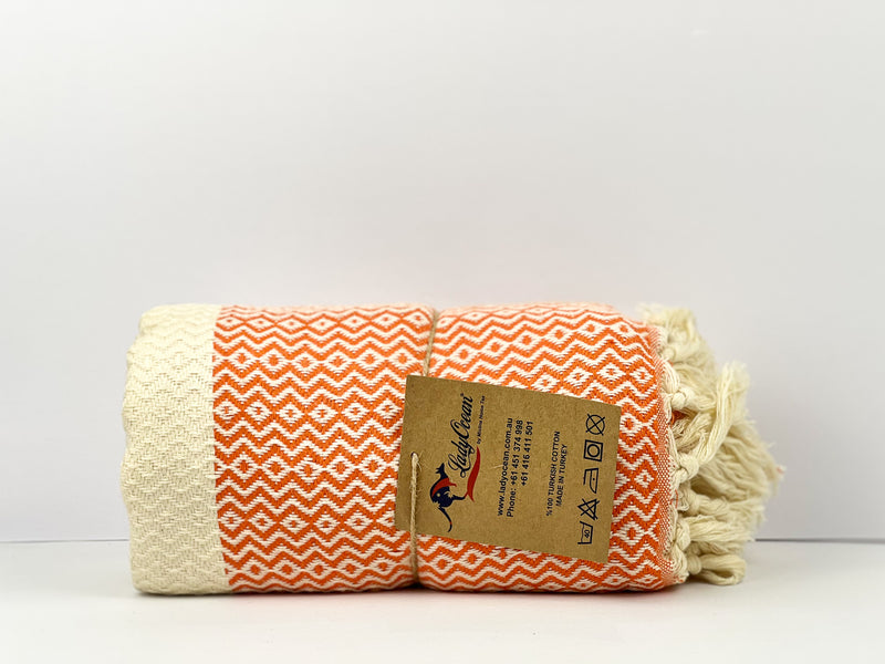 New Orange Fish Eye - %100 Original Turkish Cotton Towels