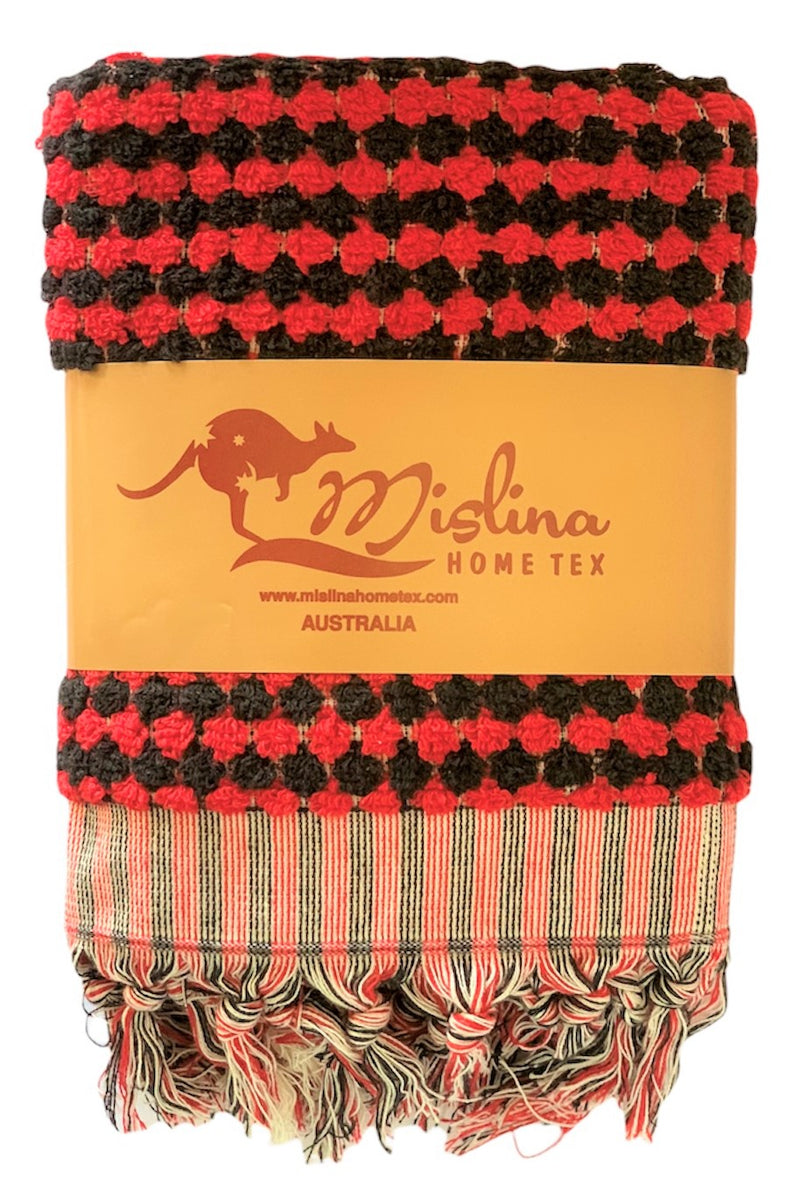 RAINBOW HAND TOWEL - RED&BLACK