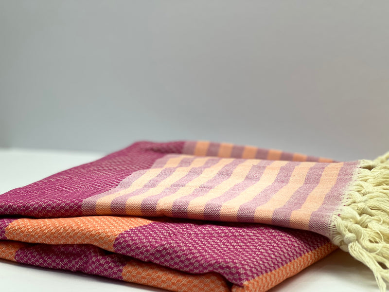 Pink Orange - %100 ORIGINAL TURKISH COTTON TOWELS