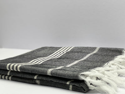 Black White Stripes - %100 ORIGINAL TURKISH COTTON TOWELS