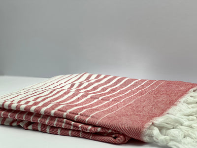 Pink White Stripes - %100 Original Turkish Cotton Towels