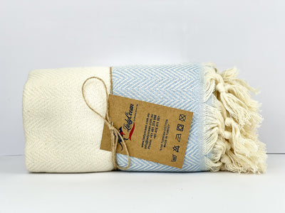 Baby Blue Shark Zigzag - %100 Original Turkish Cotton Towels