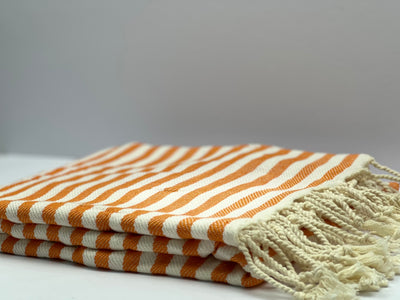 Orange Stripes - %100 Original Turkish Cotton Towels