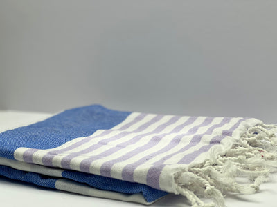 Purple Blue Stripes - %100 ORIGINAL TURKISH COTTON TOWELS
