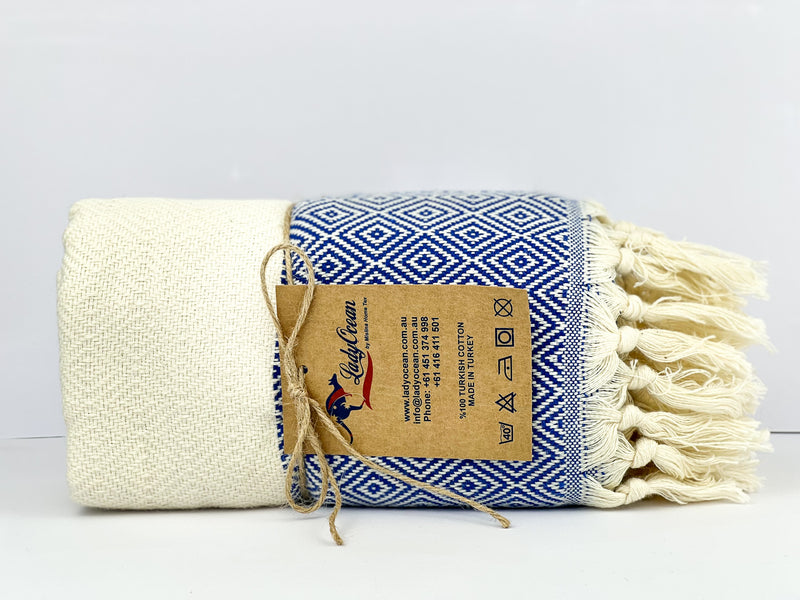Blue Diamond - %100 Original Turkish Cotton Towels