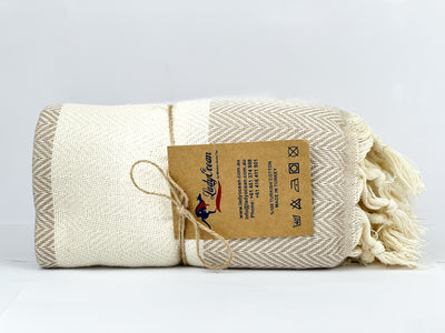Natural Shark Zigzag - %100 Original Turkish Cotton Towels