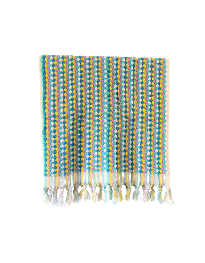 RAINBOW HAND TOWEL - TURQUOSE