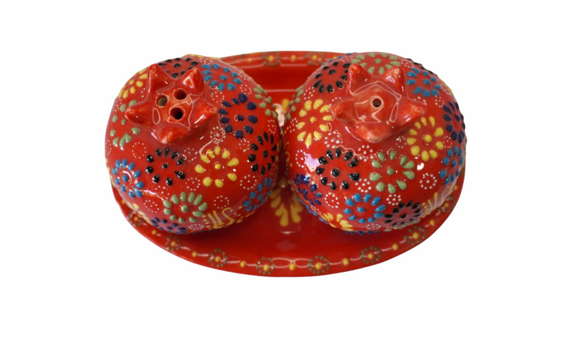 Pomegranate Ceramic Salt & Pepper Shakers -  RedPom