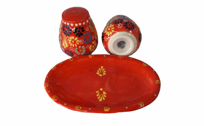 Ceramic Salt & Pepper Shakers -Red