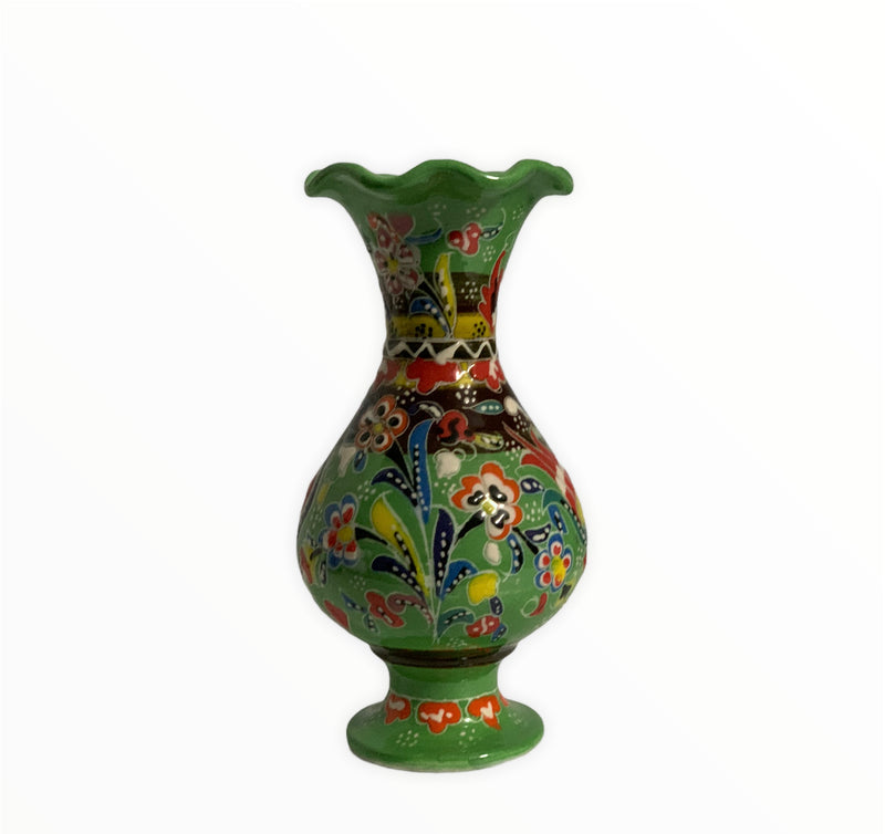 Green-Handmade & Hand Painted Ceramic Vase