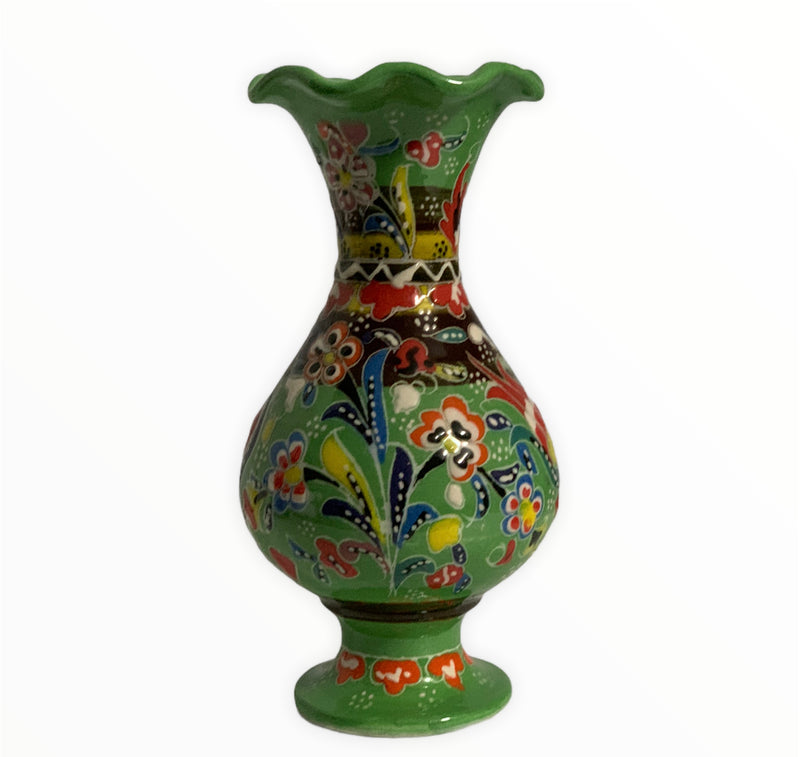 Green-Handmade & Hand Painted Ceramic Vase