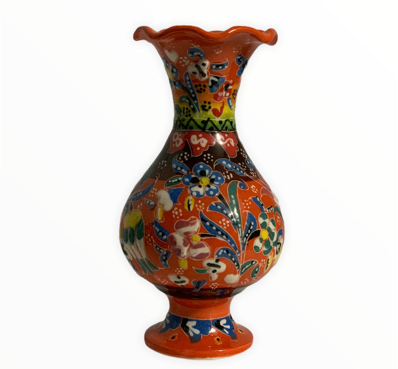 Orange-Handmade & Hand Painted Ceramic Vase