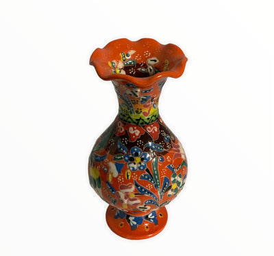 Orange-Handmade & Hand Painted Ceramic Vase