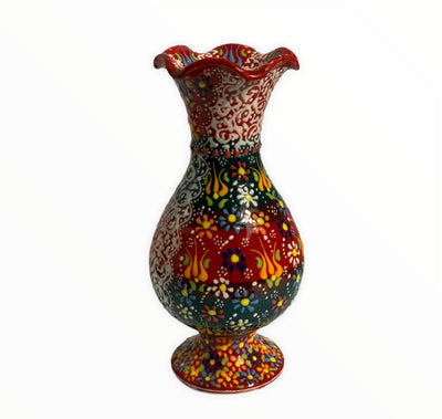 Red-Handmade & Hand Painted Ceramic Vase