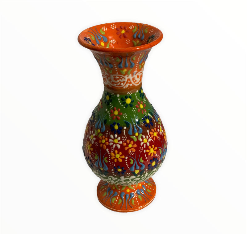 Orange-Handmade & Hand Painted Ceramic Vase