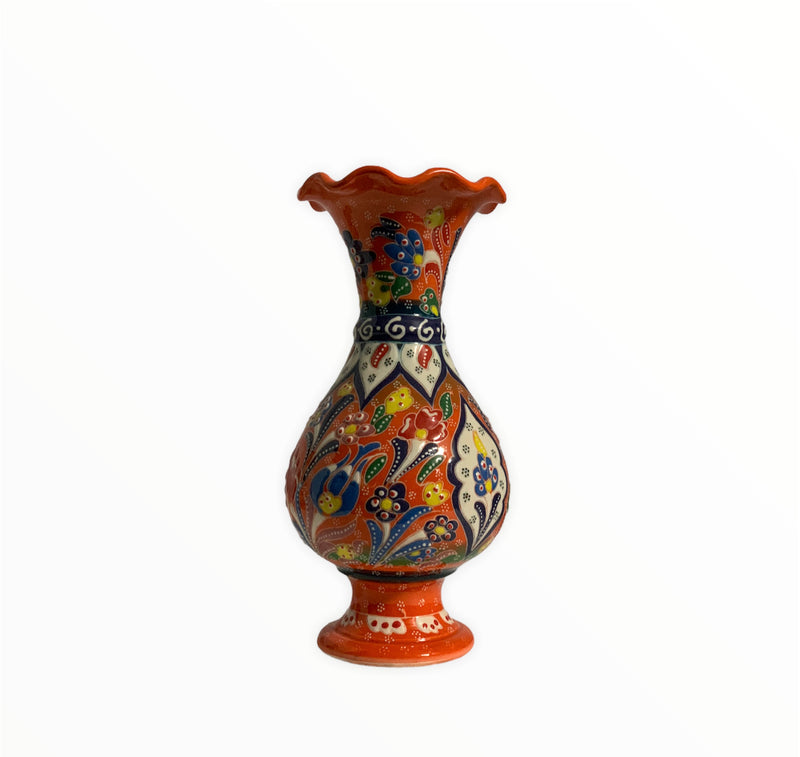 Orange-Handmade & Hand Painted Ceramic Vase