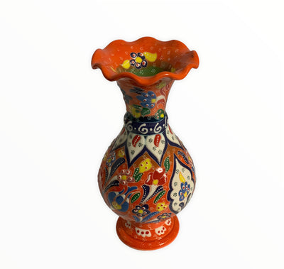 Orange-Handmade & Hand Painted Ceramic Vase