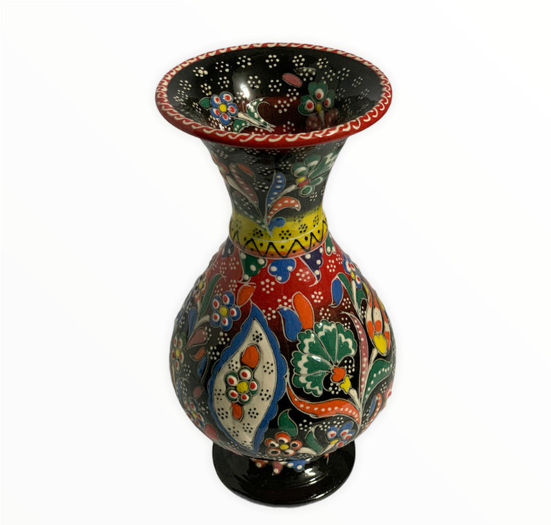 Black-Handmade & Hand Painted Ceramic Vase