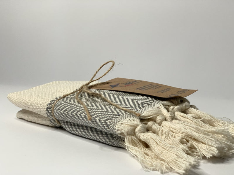 Grey Fish-Back design Turkish Towel 100% Cotton