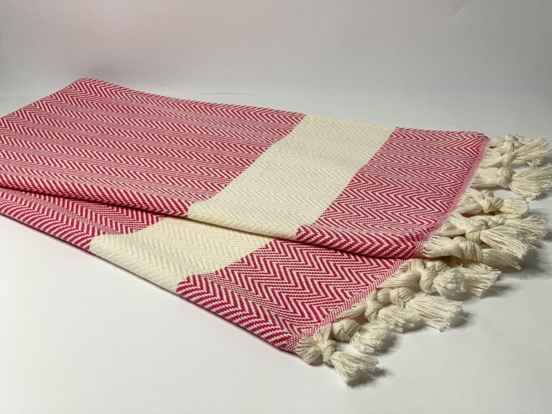 Pink Fish-Back design Turkish Towel 100% Cotton