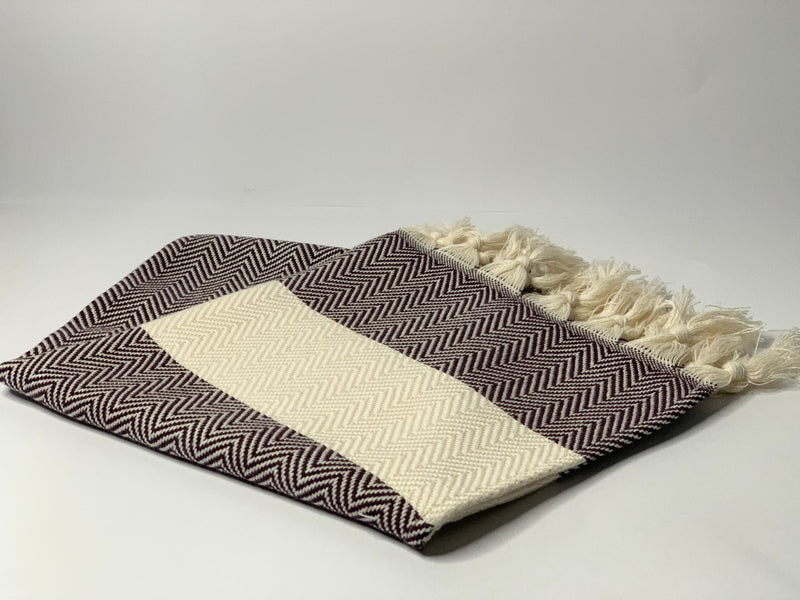Dark Purple Fish-Back design Turkish Towel 100% Cotton