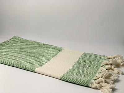 Green Fish-Back design Turkish Towel 100% Cotton